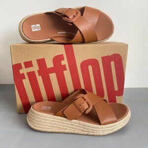 FitFlop Pilar Leather Espadrille Platform Sandals 9-9.5 NWT​